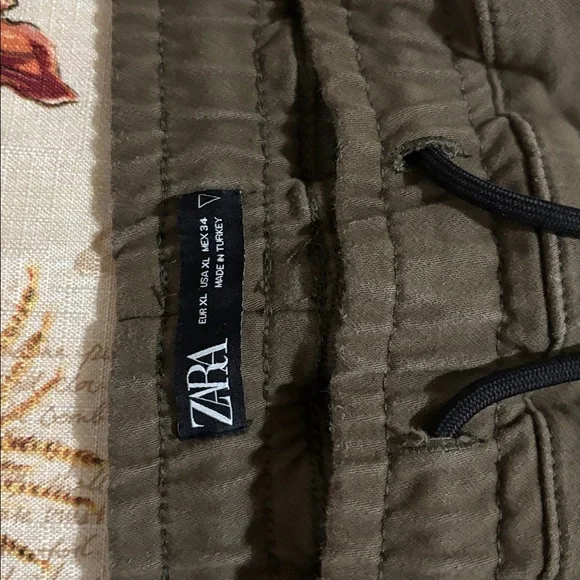 Zara Khaki Joggers with Drawstring - Picture 3 of 6